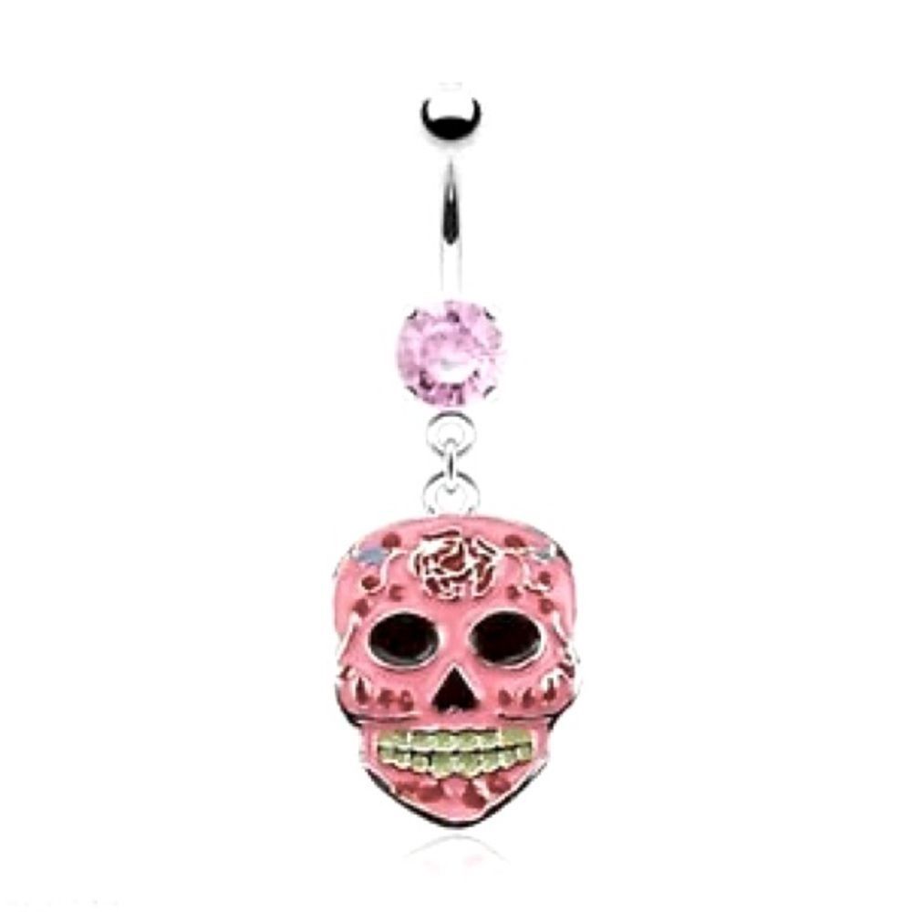 🛍️🆕️ Sugar Skull Dangling Belly Ring